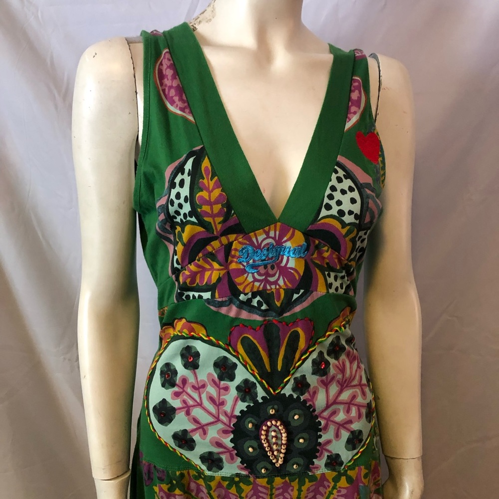 Desigual beaded embroidered bubble dress L